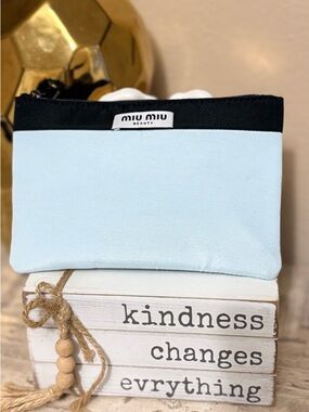 Miu Miu Light Blue and Black beauty Pouch